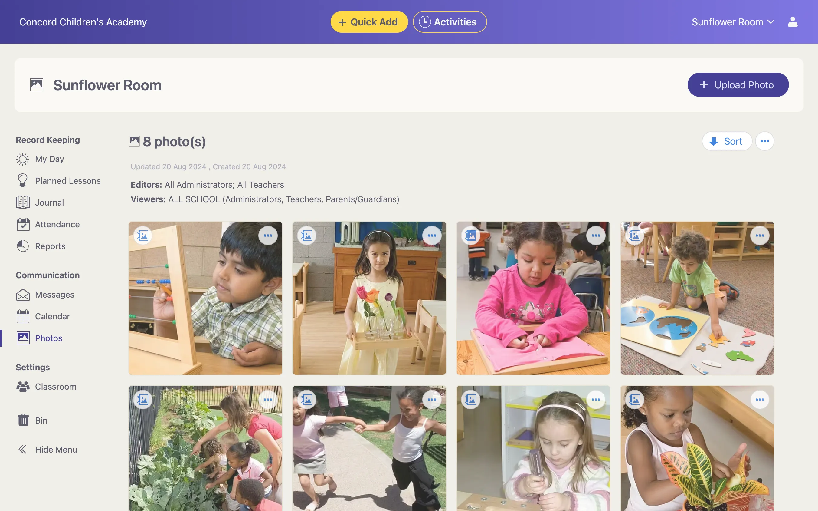 Share Photos in Montessori Compass