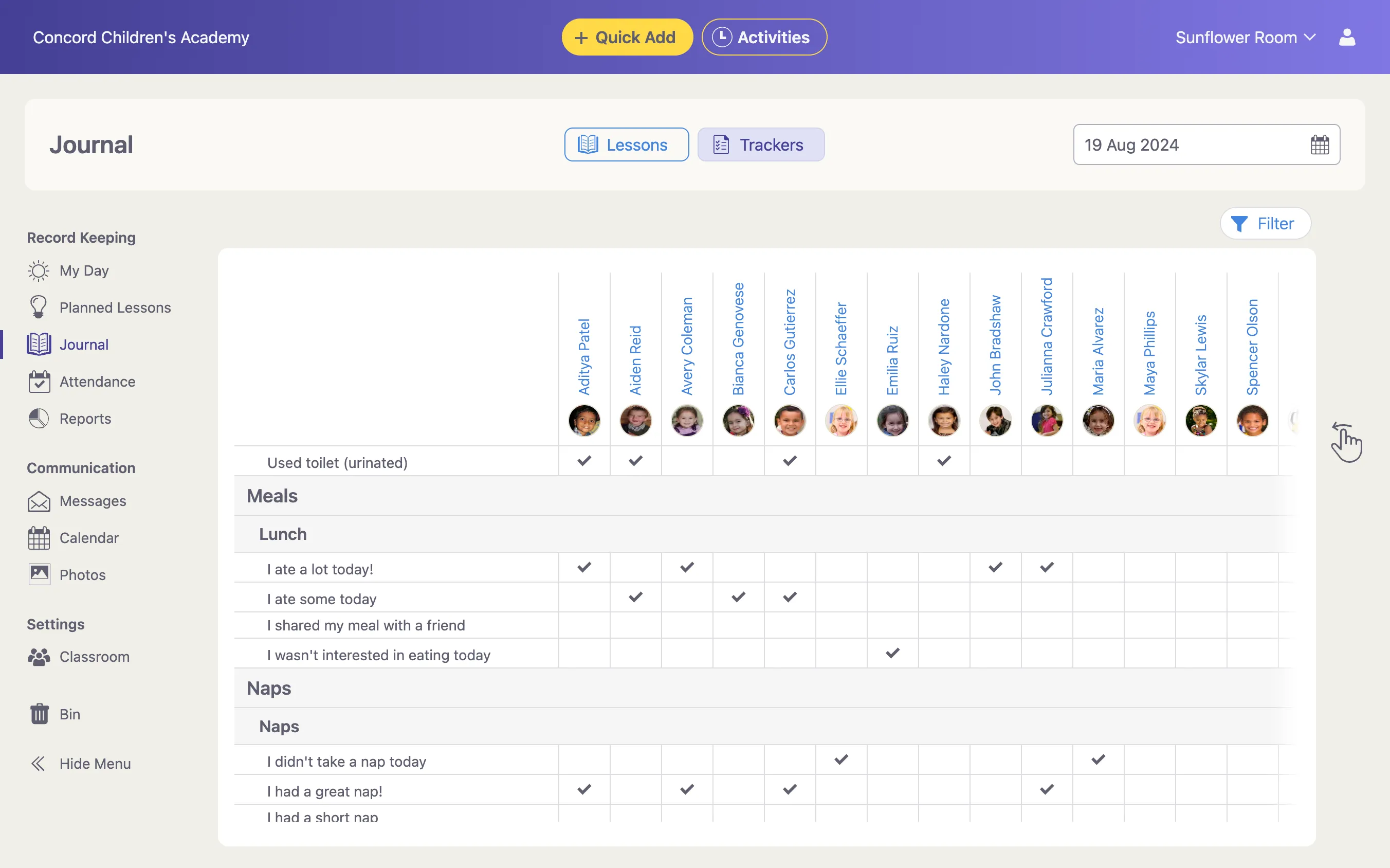Customizable Trackers in Montessori Compass